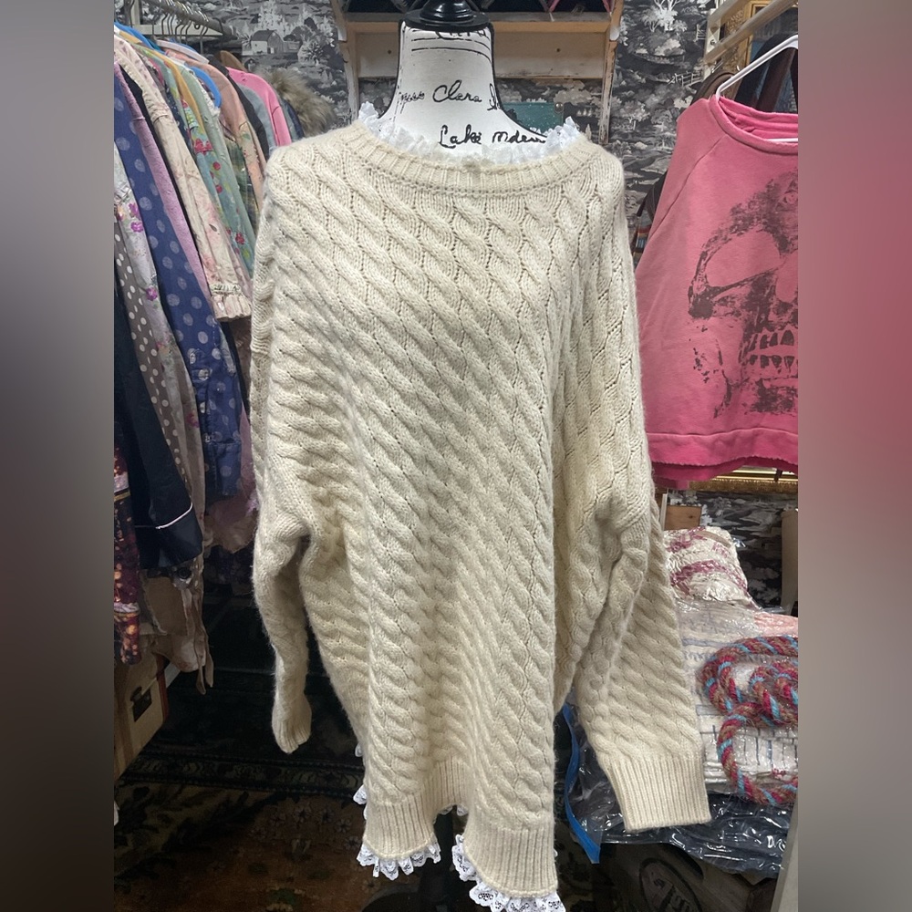 For Love And Lemons Cream Knit Sweater